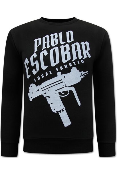 Sweater Heren - Pablo Escobar Uzi - Zwart