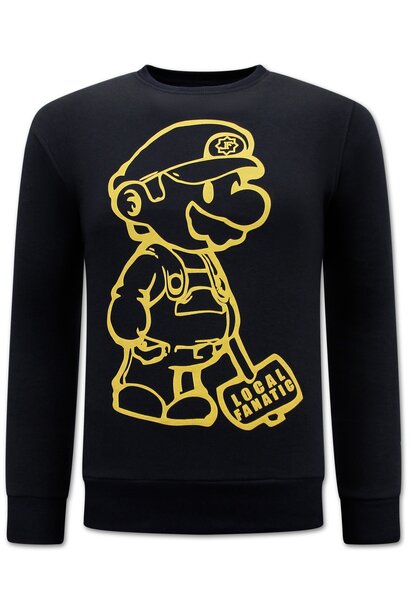 Sweatshirt Men - Cartoon Design –Black