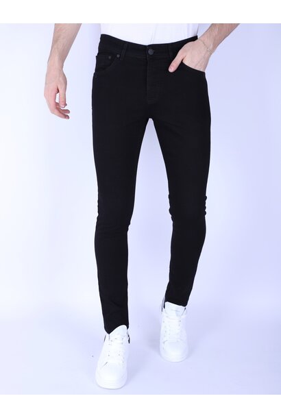 Plain Heren Jeans - Slim Fit -1091- Zwart
