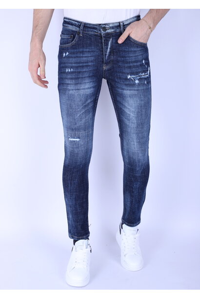 Ripped Jeans Heren - Slim Fit -1100- Blauw