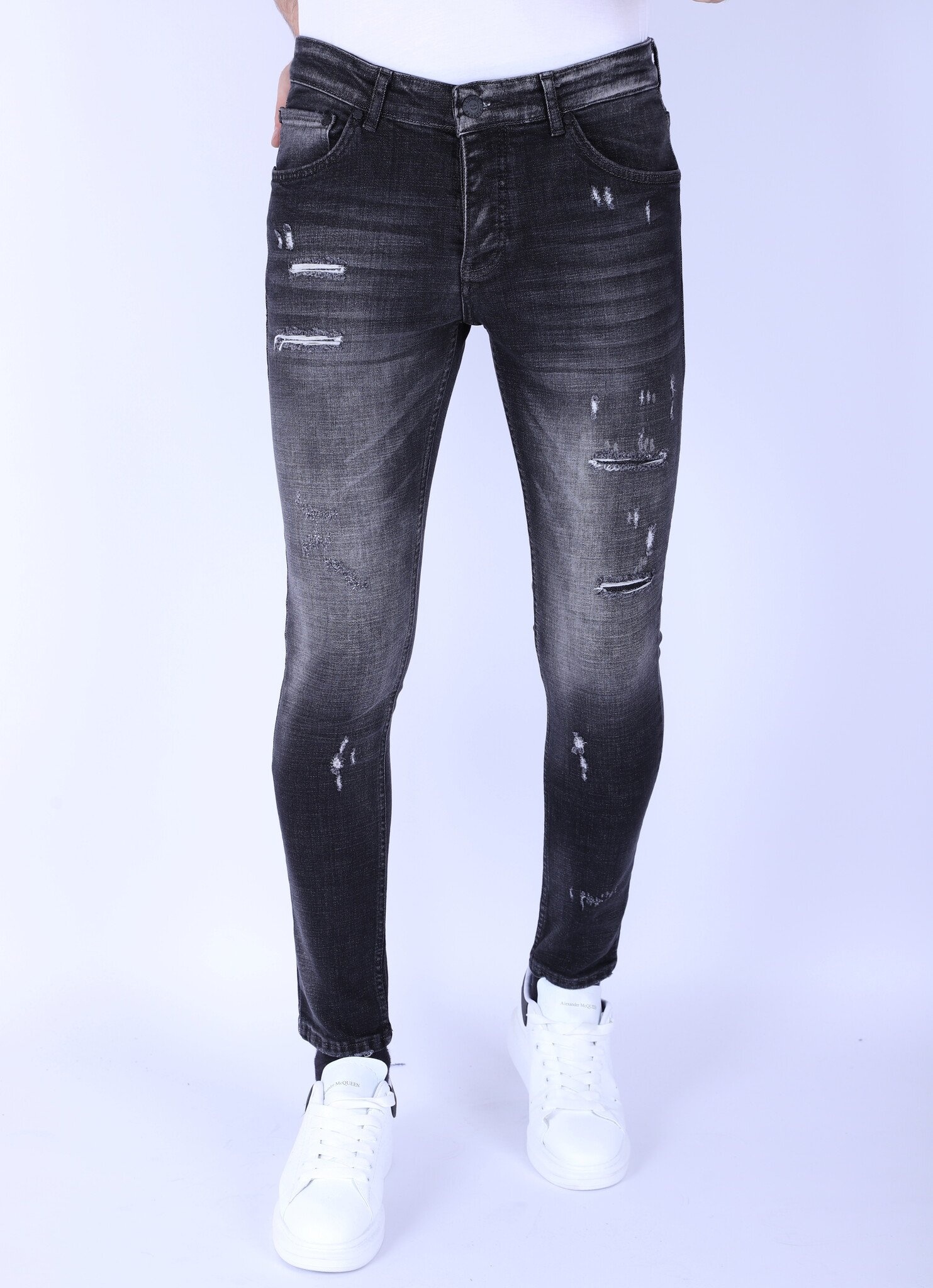 Distressed Jeans Hombre - Slim Fit -1102 - Gris-2