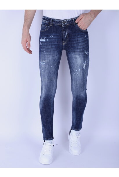 Stone Washed Jeans Hommes - Slim Fit -1103- Bleu