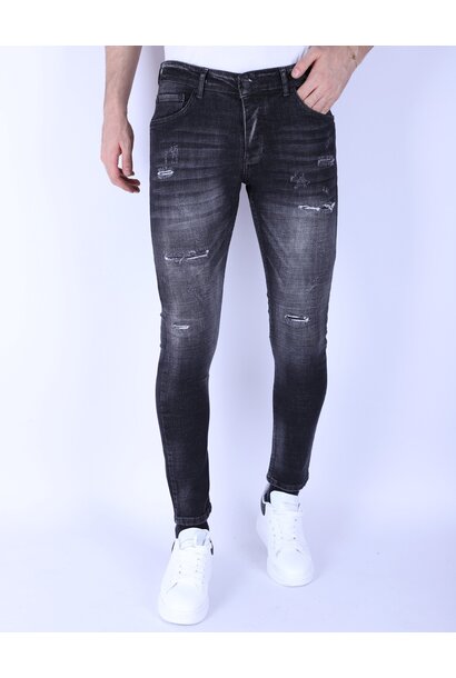 Stretch Denim Stonewash Heren - Slim Fit -1096- Grijs