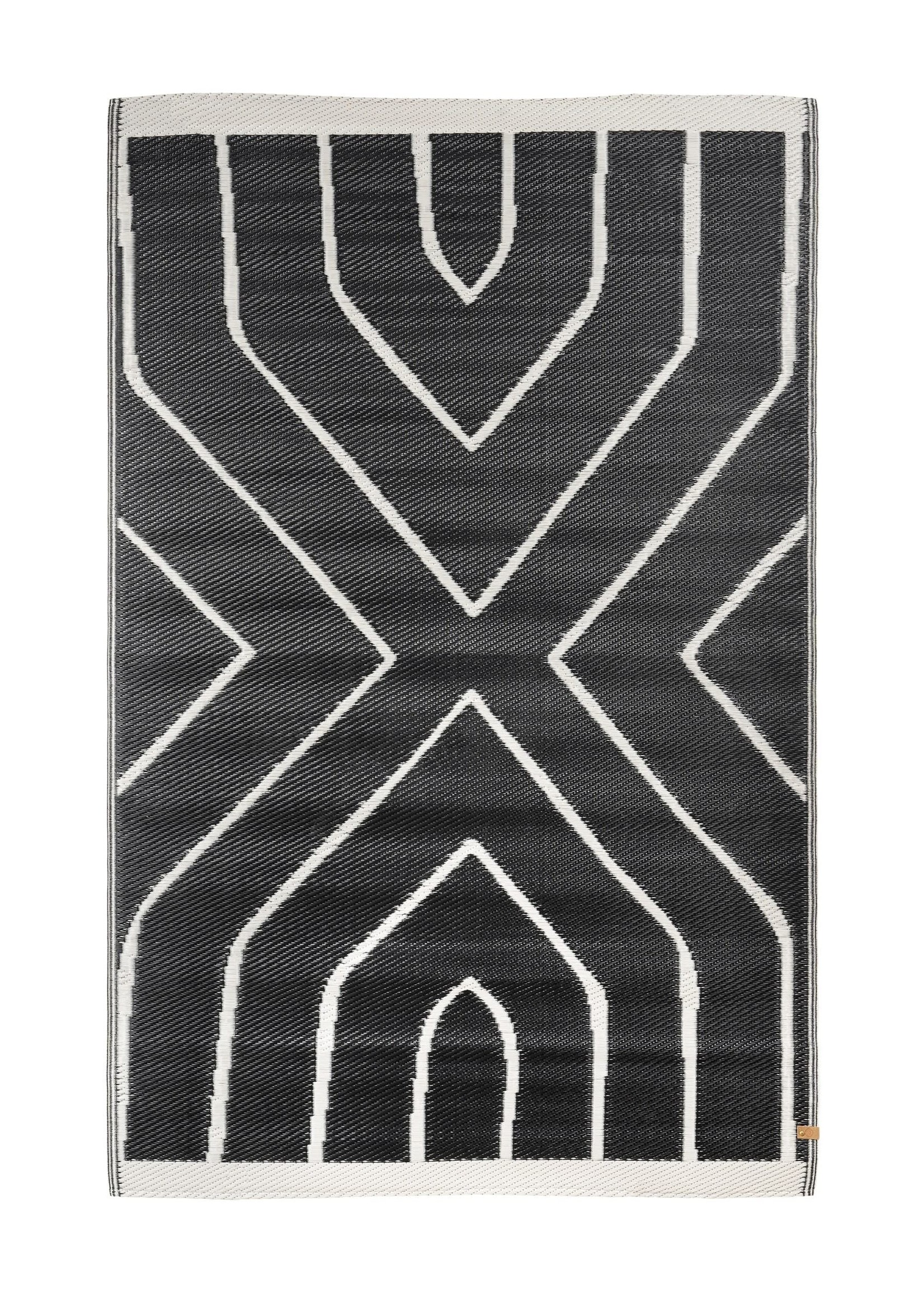 Zusss Buitenkleed grafisch patroon 120x180cm zwart