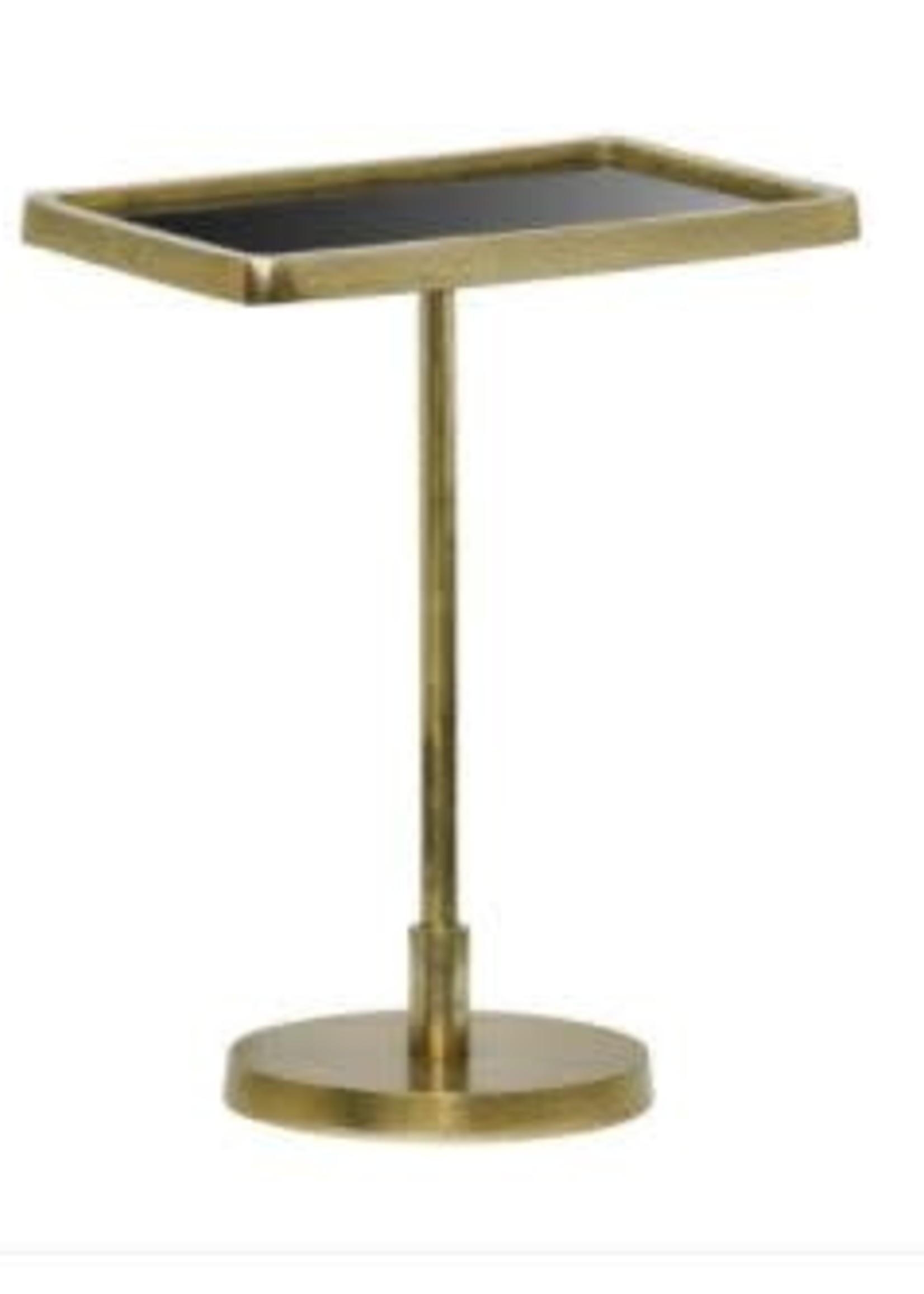 Moods Collection Rechthoekige tafel antique goud&zwart glas 42.5x30x55
