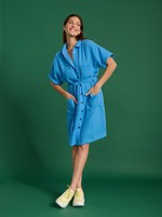 Pom Amsterdam DRESS - Muslin Marina Blue