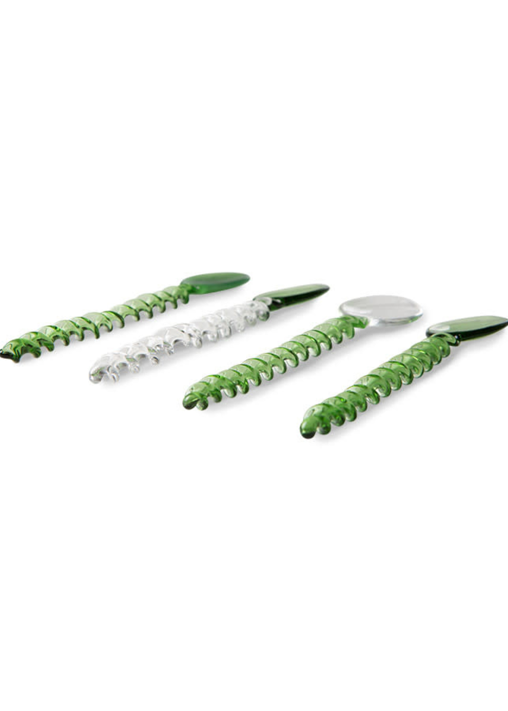 HK living Twisted glass spoons, green/clear
