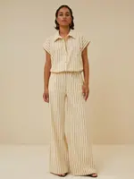 By-Bar Amsterdam Randy linen stripe pant Ochre