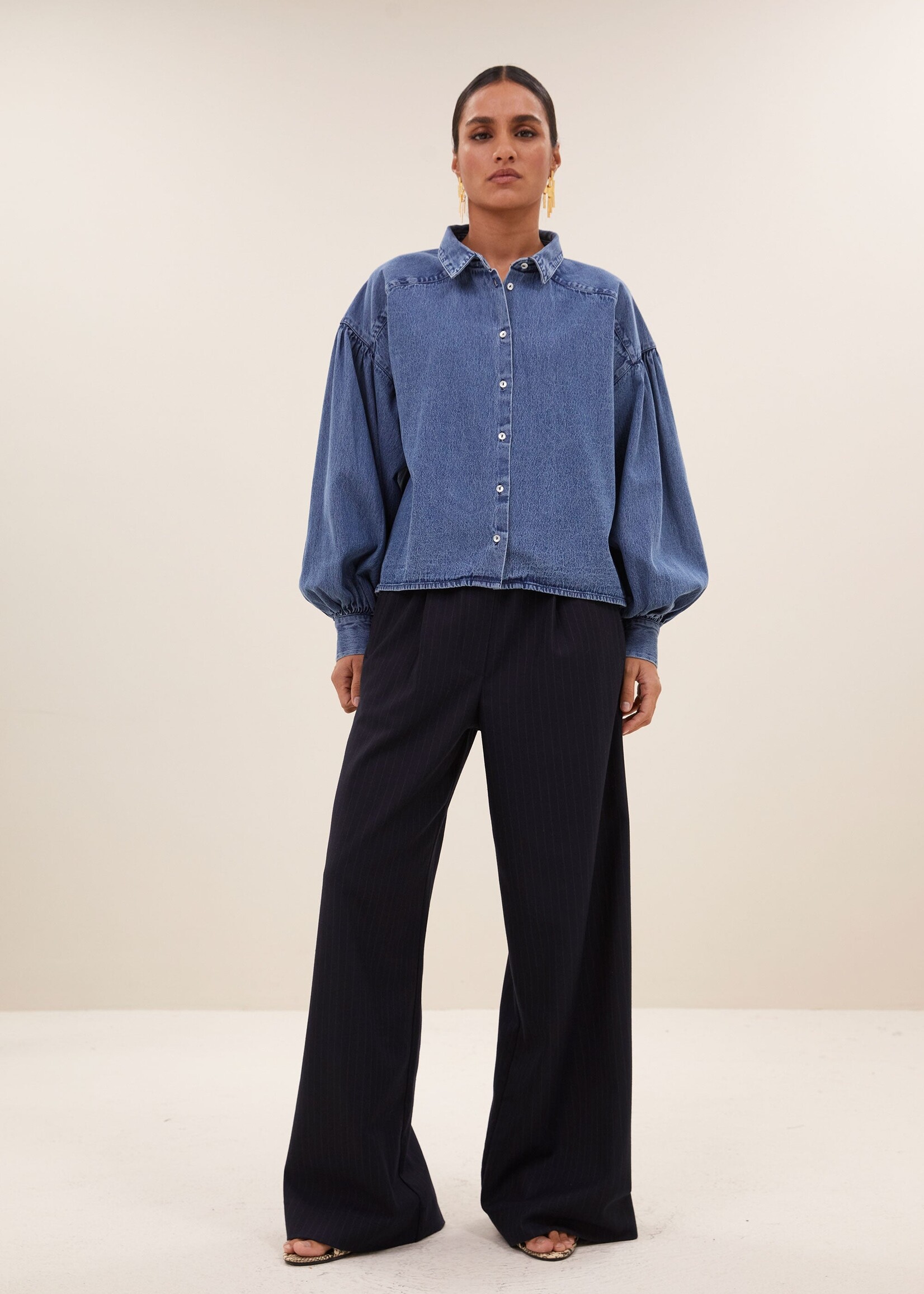 By-Bar Amsterdam sarah short denim blouse