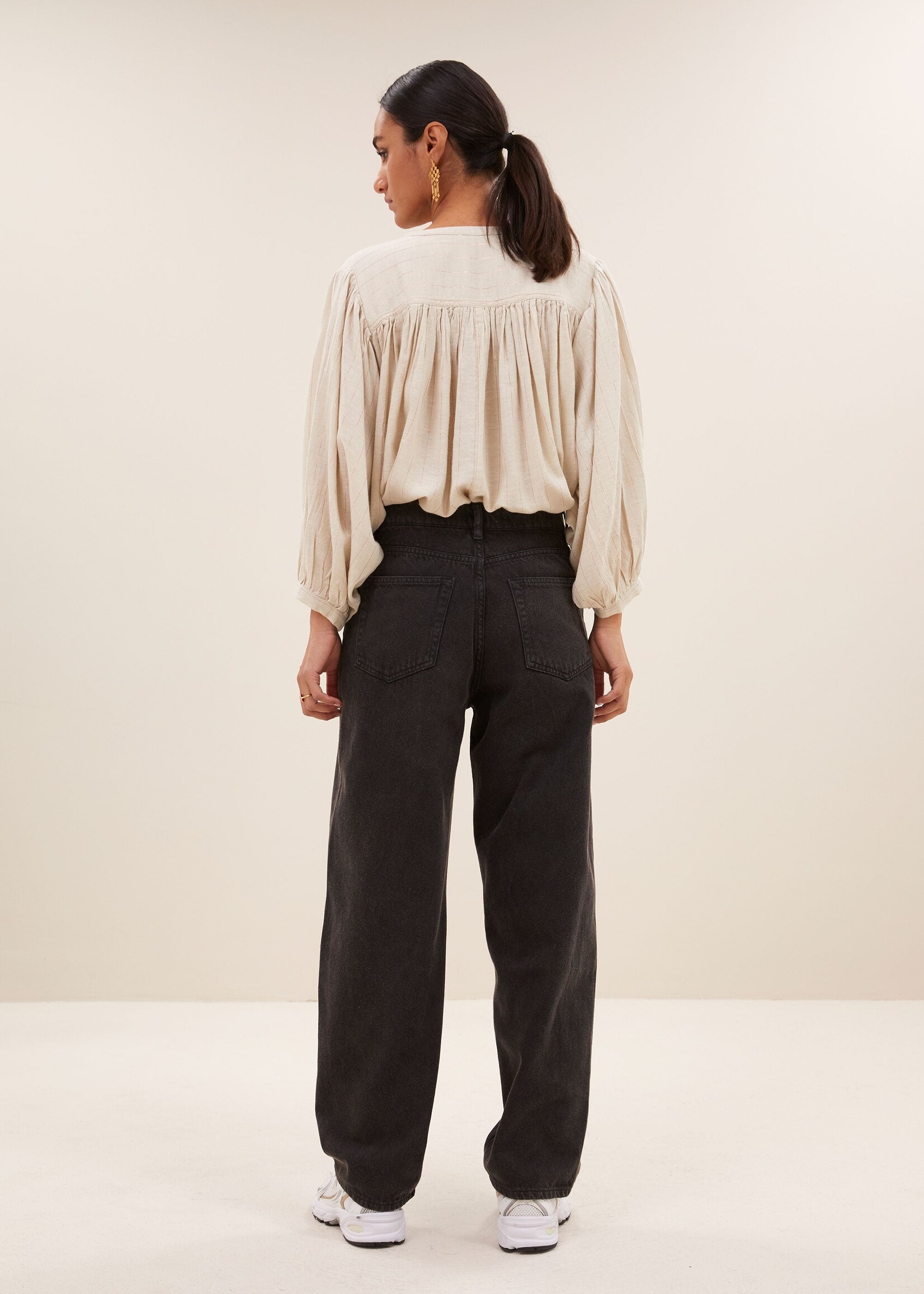 By-Bar Amsterdam becky lurex blouse | rose lurex stripe