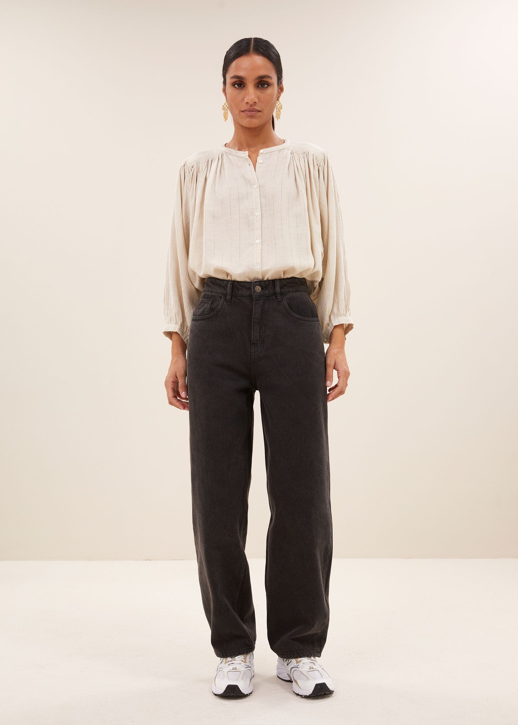 By-Bar Amsterdam becky lurex blouse | rose lurex stripe