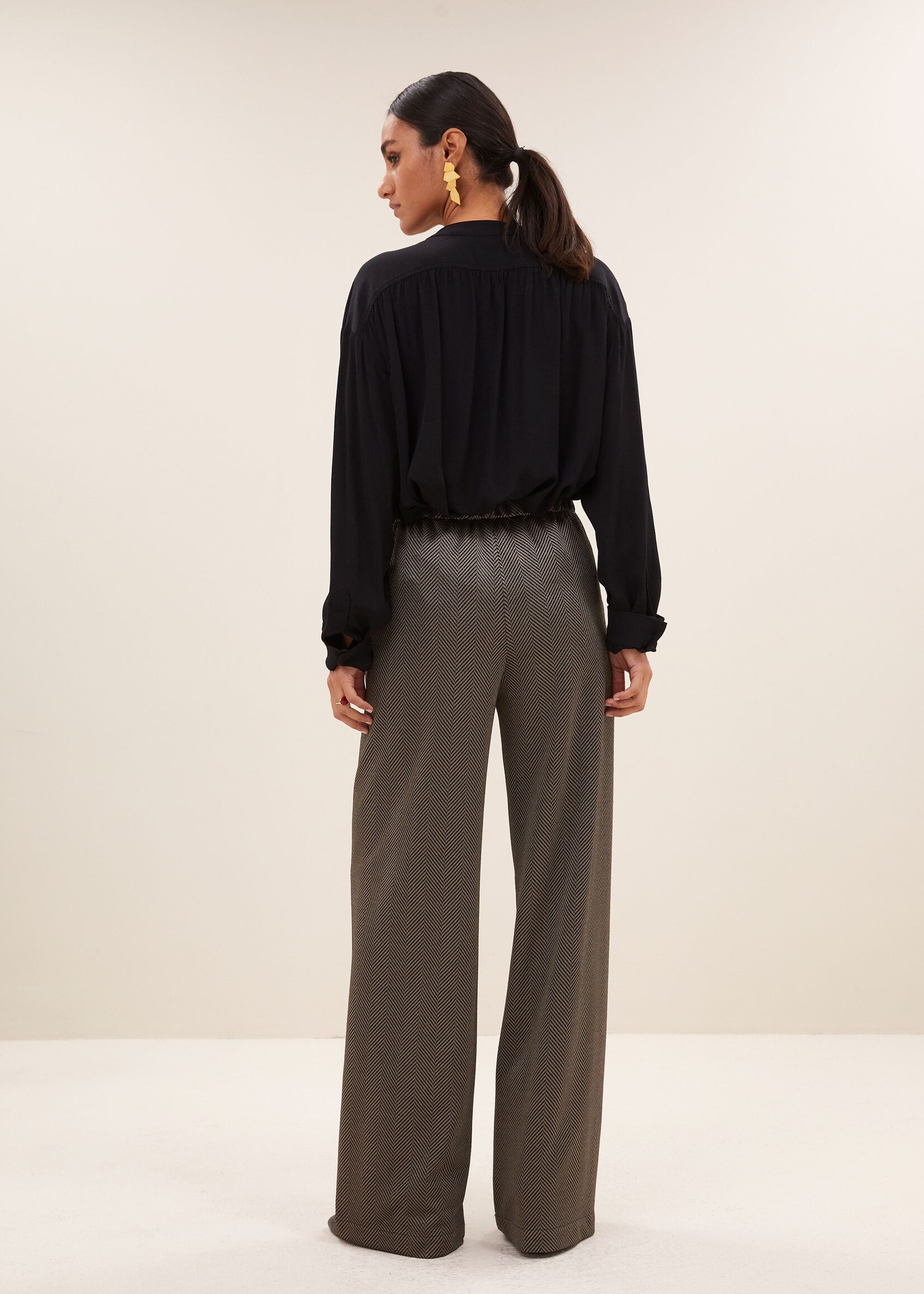 By-Bar Amsterdam lissa herringbone pants biscuit