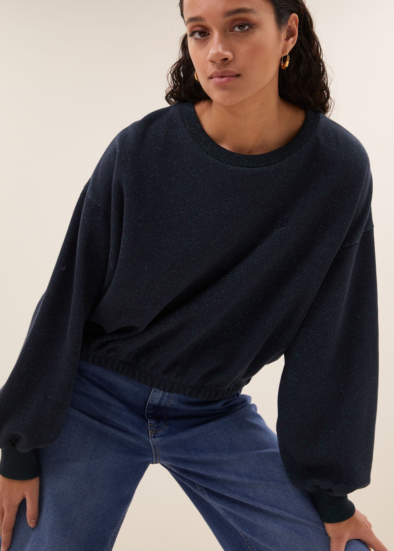 By-Bar Amsterdam bodil sparkle sweater Midnight