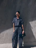 By-Bar Amsterdam Benji tie dye stripe pants blue tie