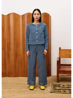 Frnch Jasje/top wit blauw gestreept