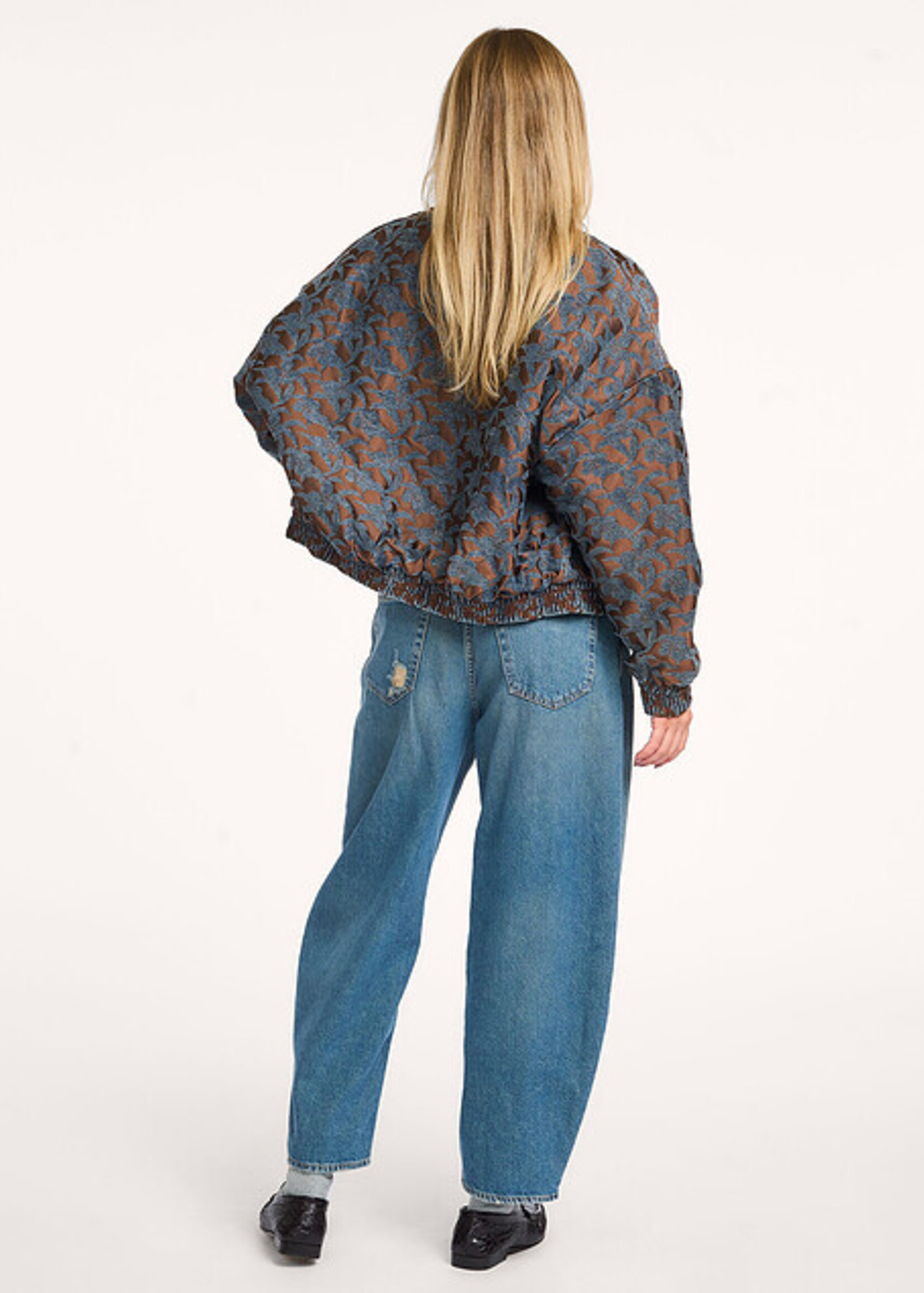 Frnch Bomber jack bruin/blauw