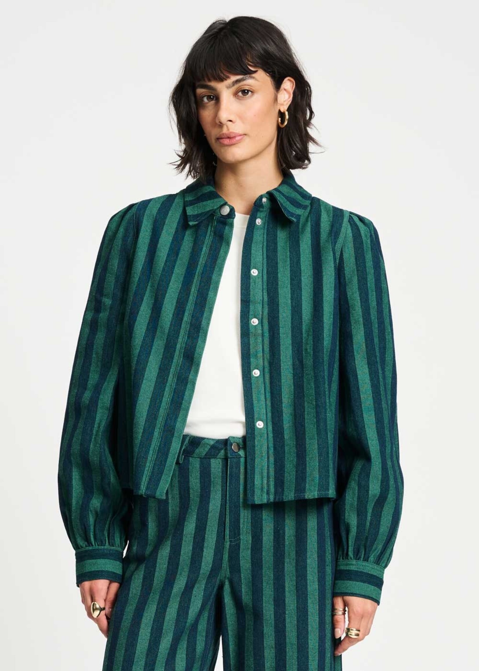 Pom Amsterdam BLOUSE - Denim Striped