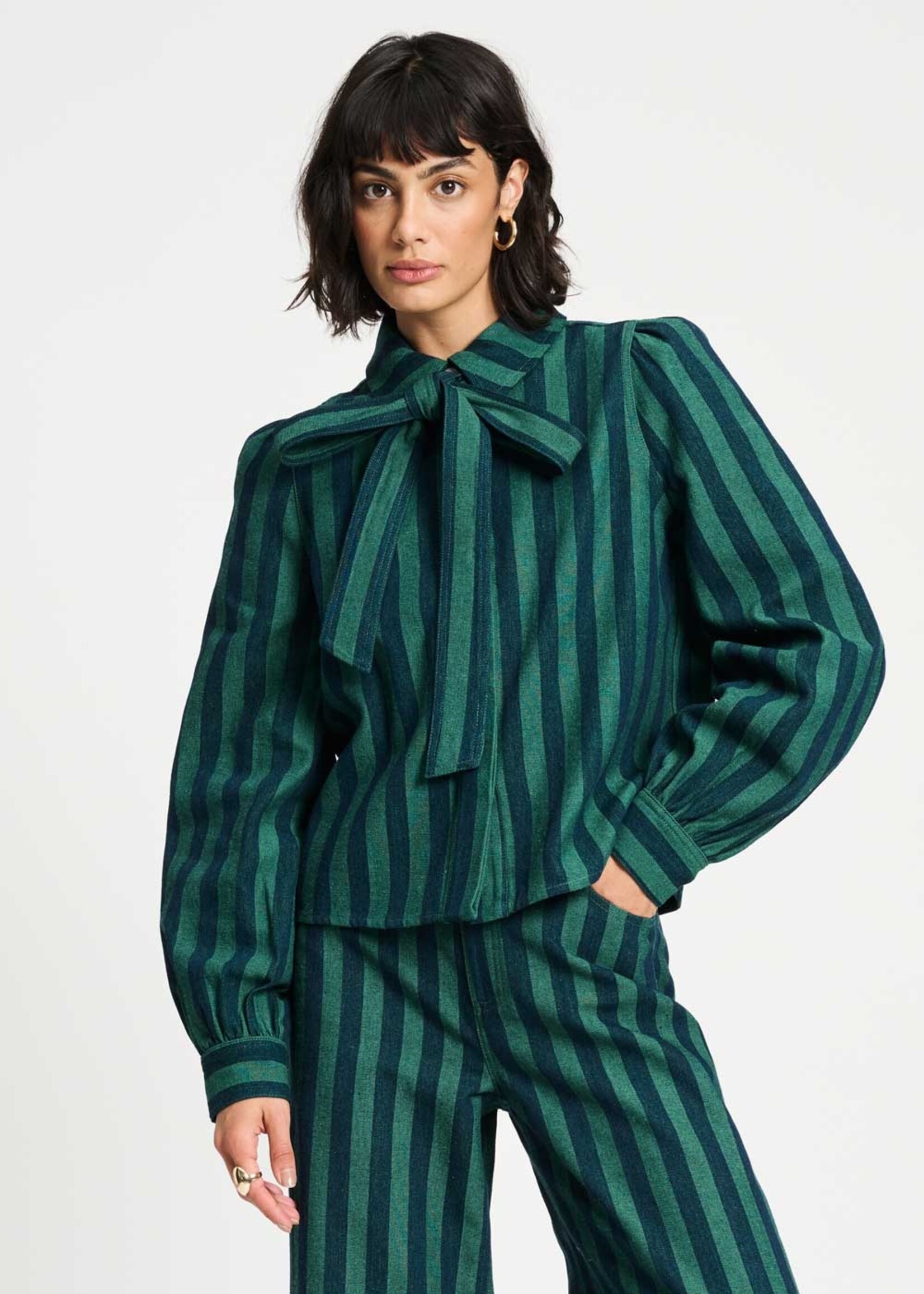 Pom Amsterdam BLOUSE - Denim Striped