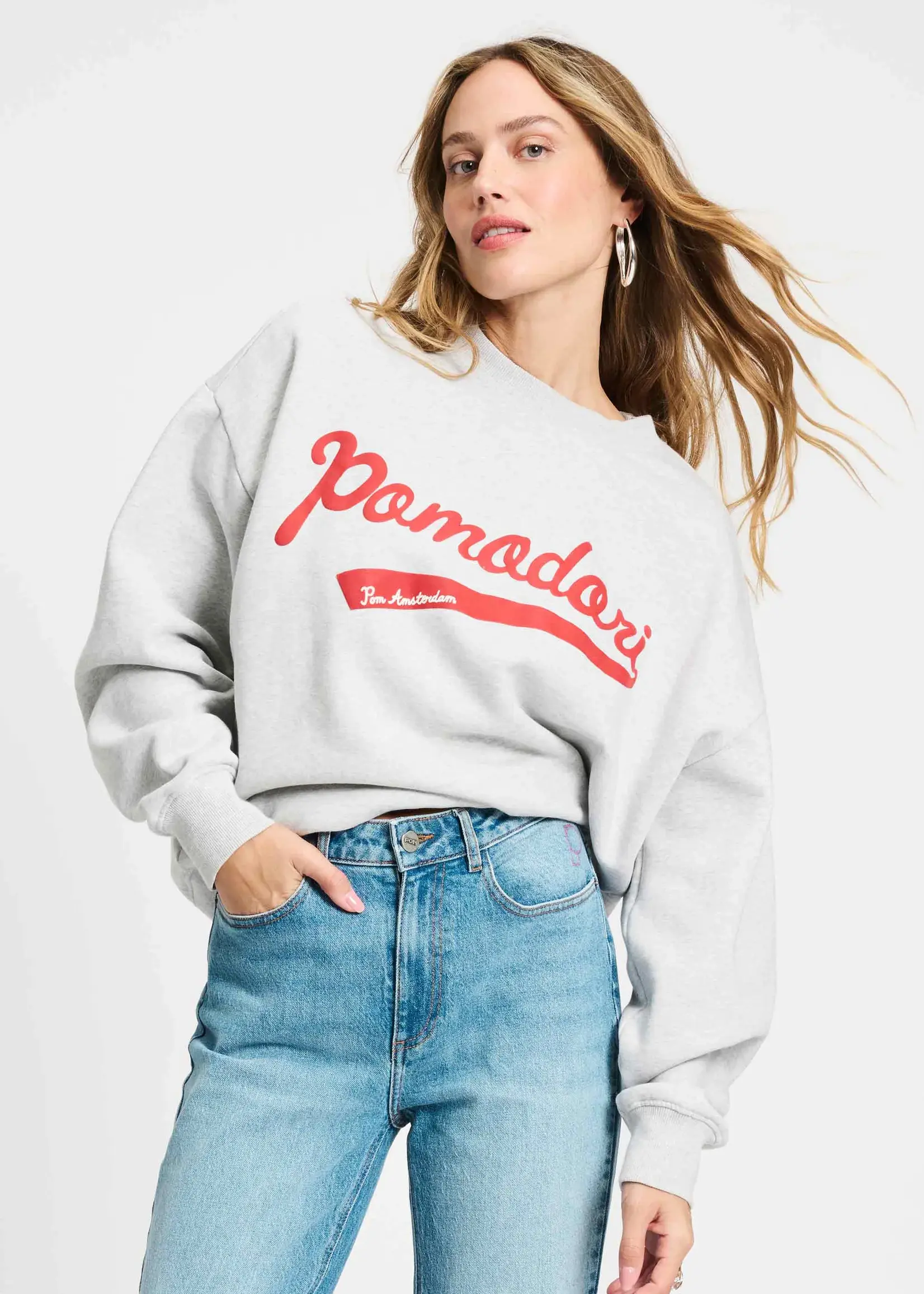 Pom Amsterdam SWEATER - Pomodori  Grey