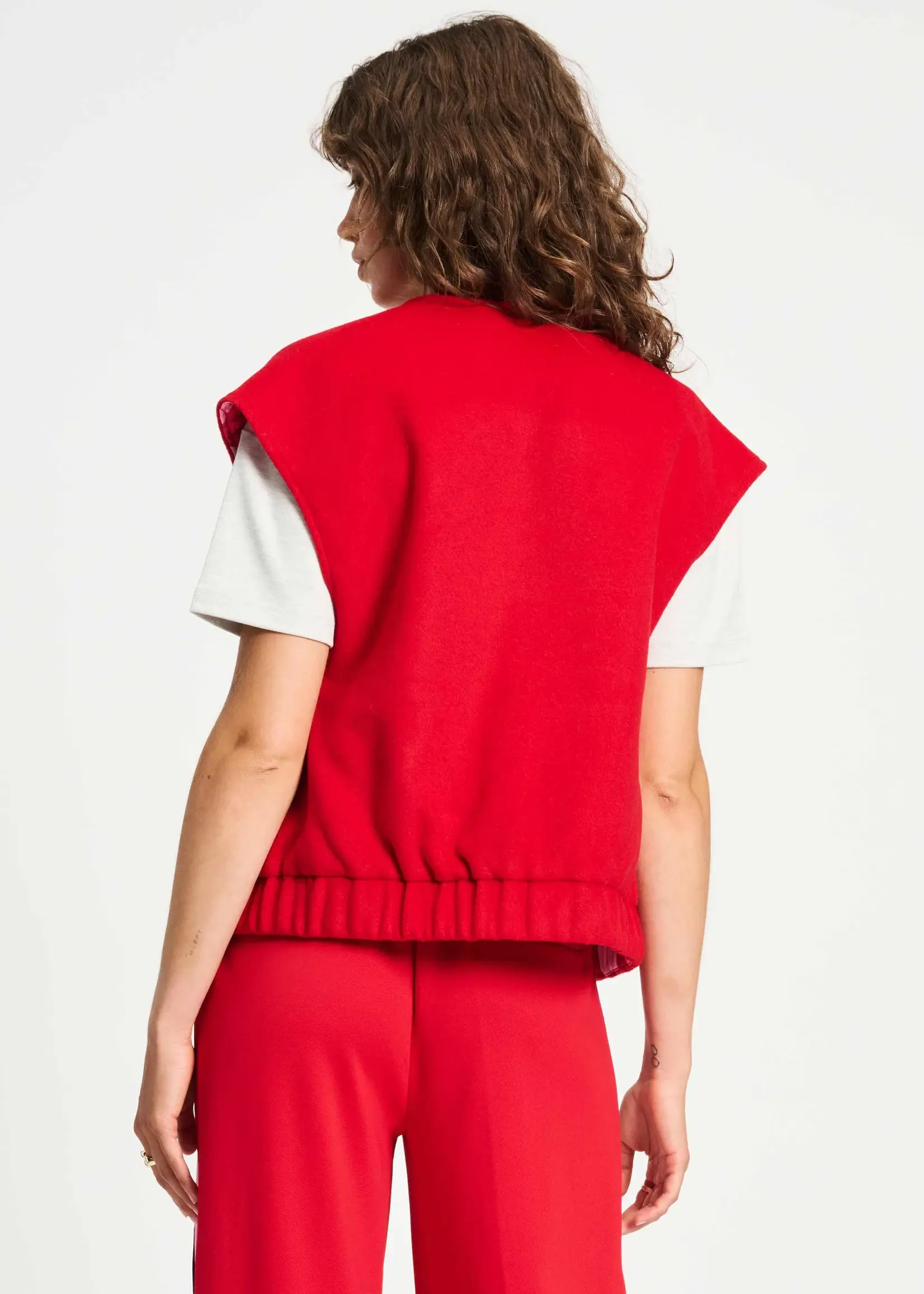 Pom Amsterdam GILET - Baseball Chili  Red
