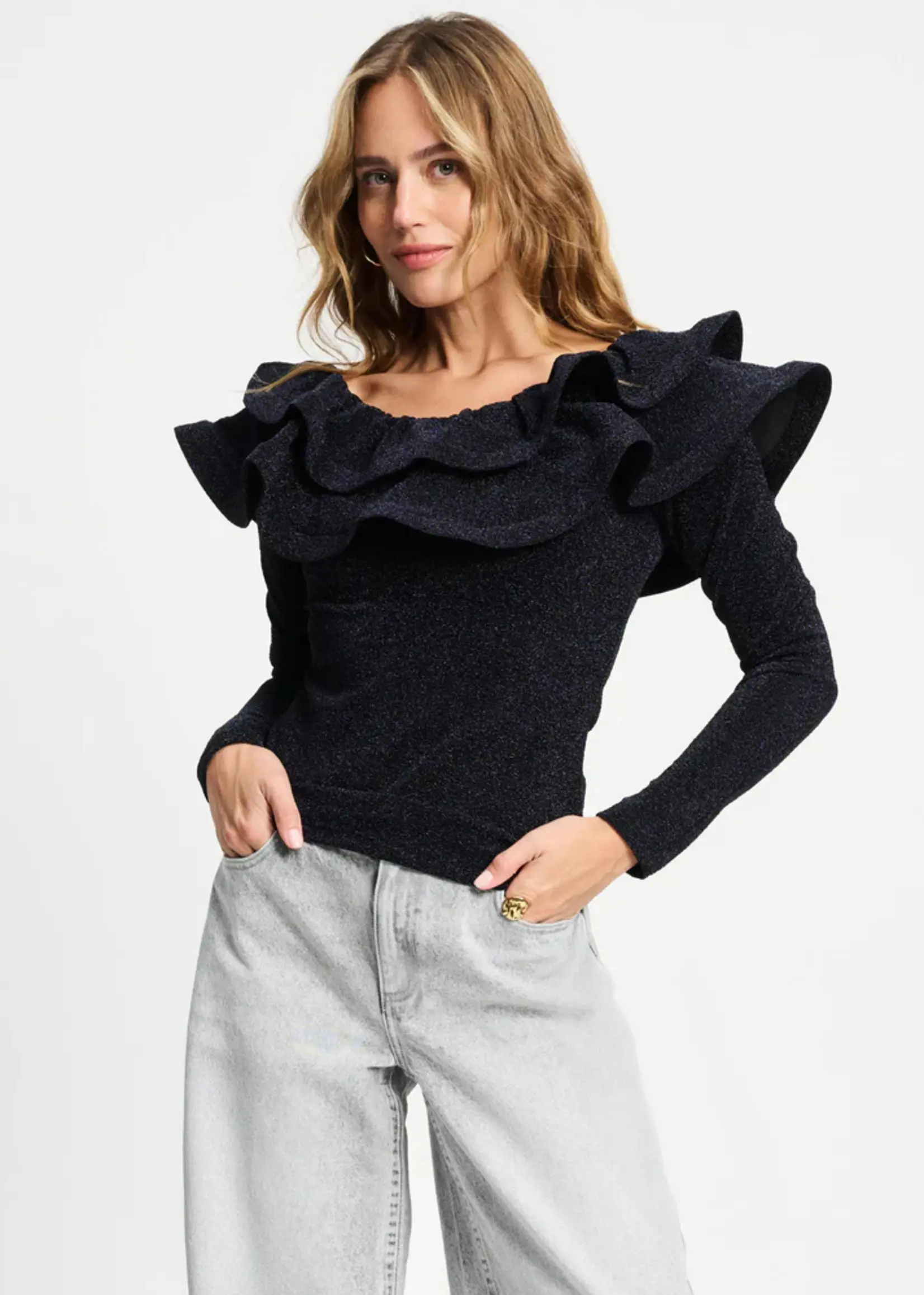 Pom Amsterdam TOP- Glitter Noir