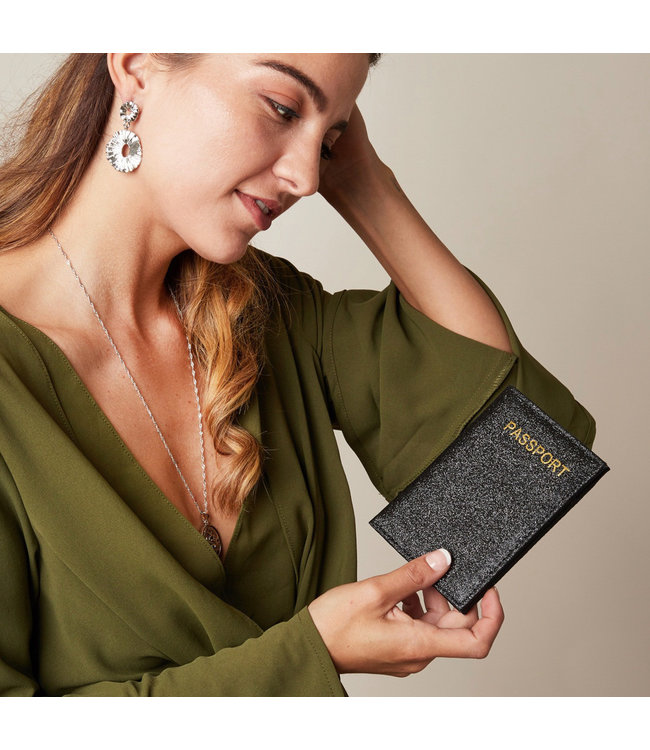 Glitter Passport Cover / Black