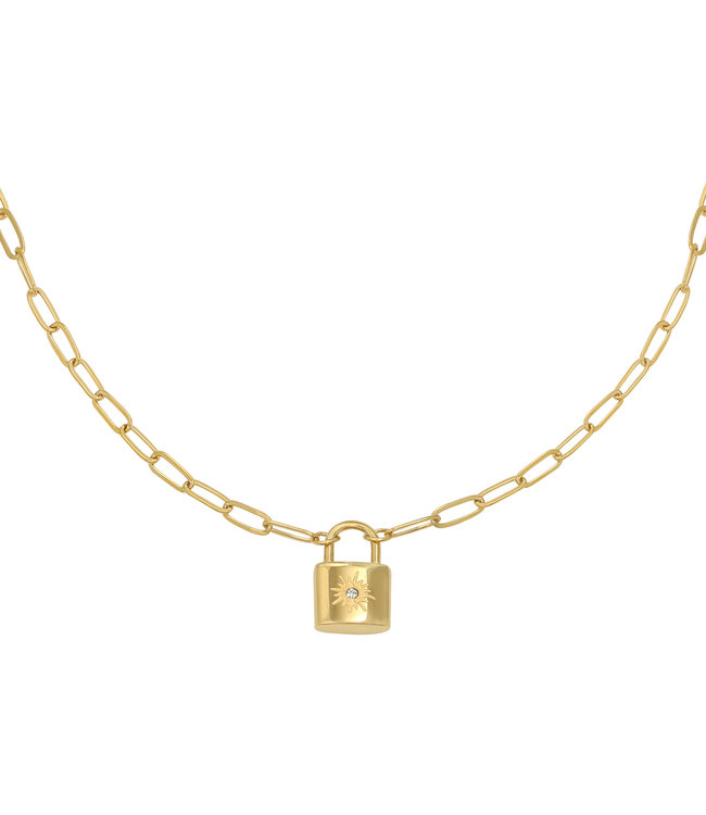Gold Little Lock Necklace