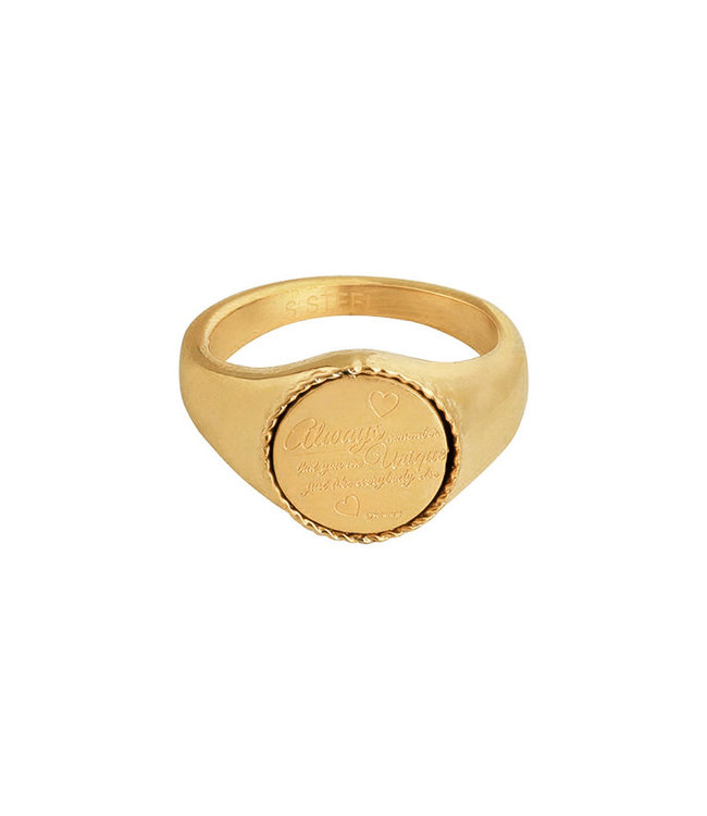 Gold Always Remember Signet Ring