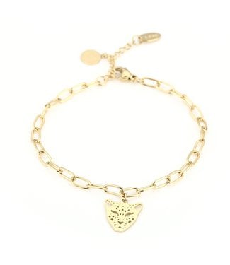 Gold Open Panther Bracelet