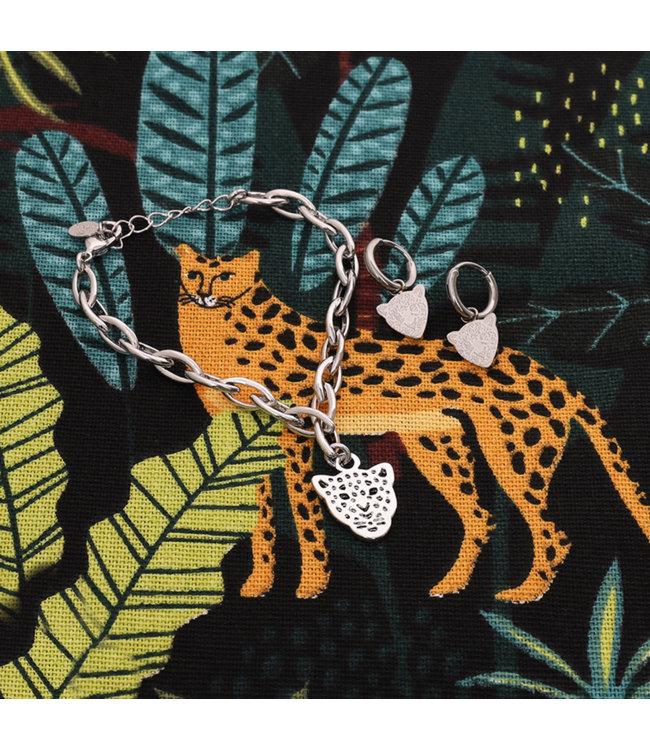 Silver Open Panther Bracelet