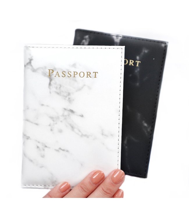 Marble Passport Cover / White