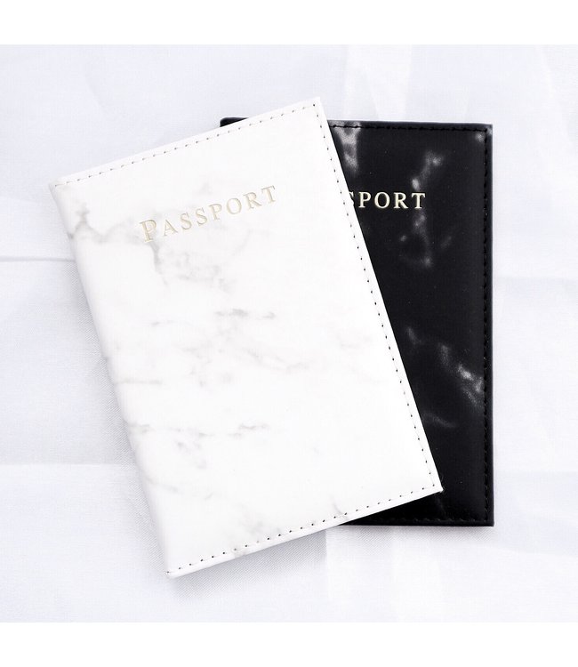 Marble Passport Cover / White