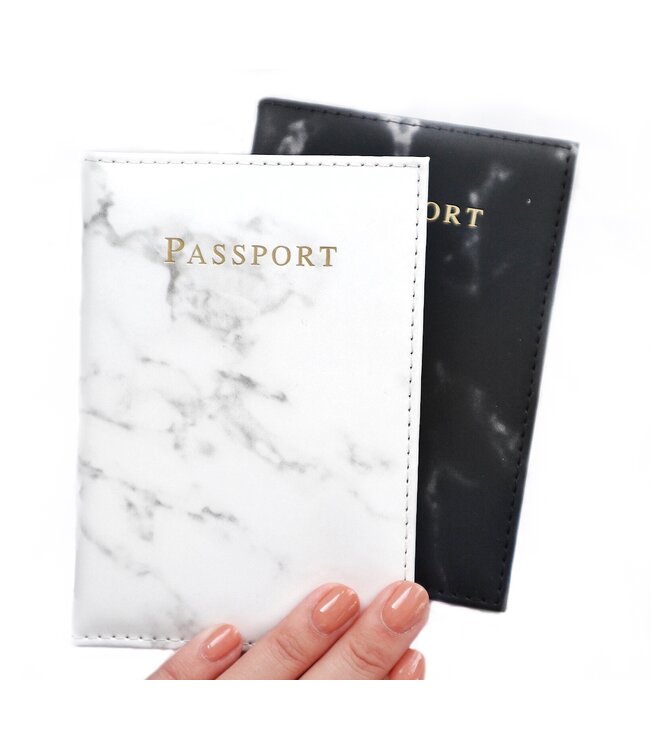 Marble Passport Cover / Black