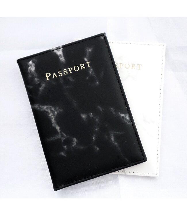 Marble Passport Cover / Black