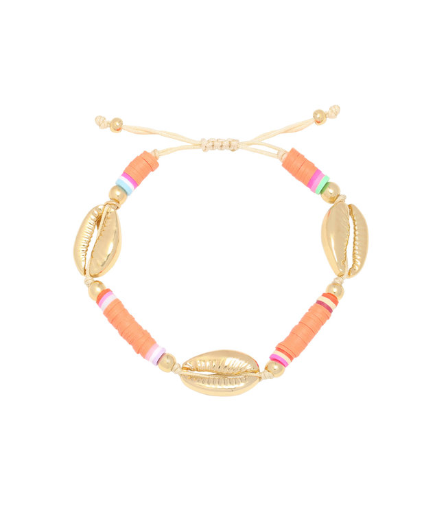 Valley Shell Bracelet / Coral Orange