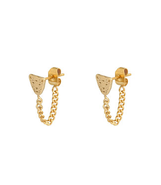 Gold Leopard Chain Stud Earrings