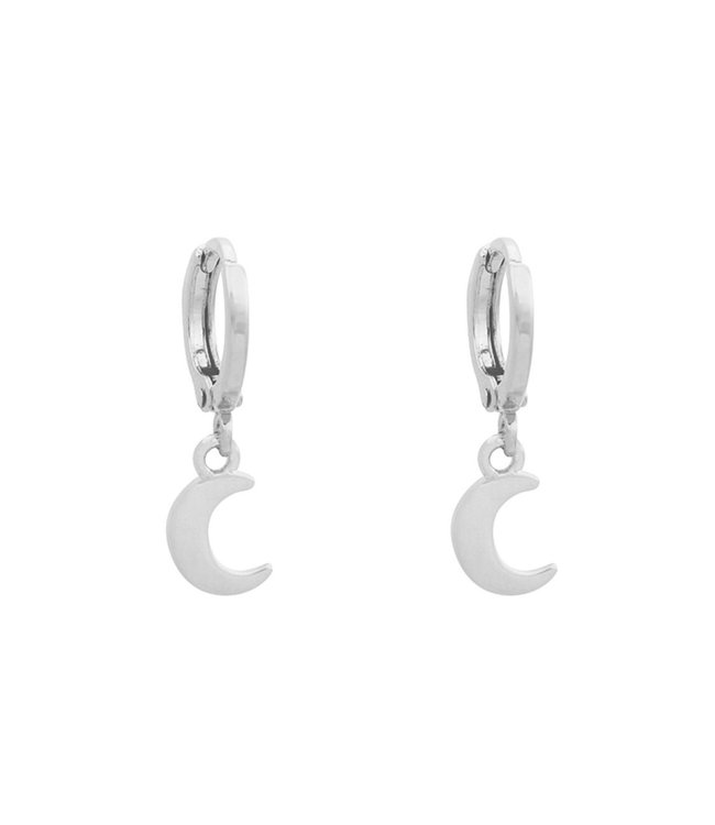 Silver Tiny Moon Earrings