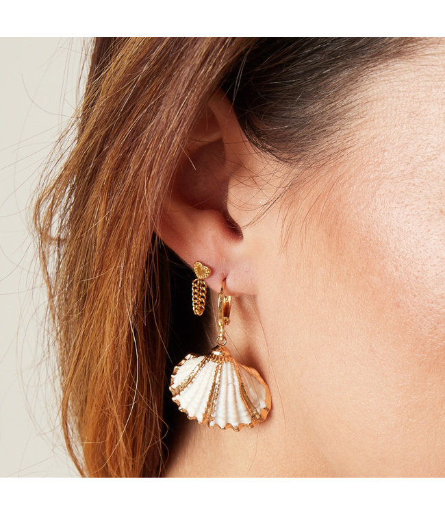 Heart Chain Stud Earrings