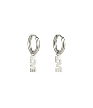 Silver Love Earrings
