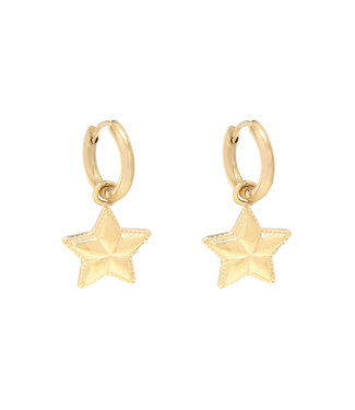 Gold You are My Star Earrings