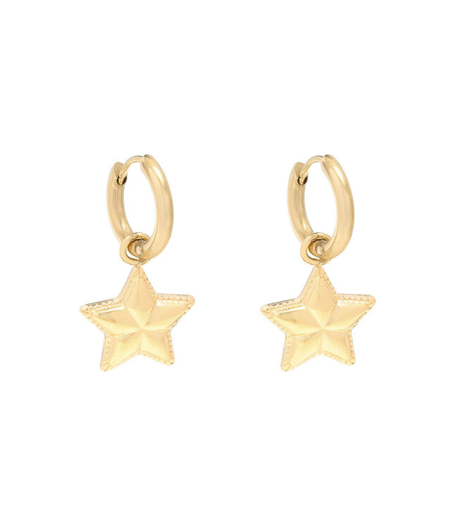 Gold You are My Star Earrings