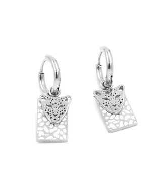 Silver Lof Cheetah Earrings