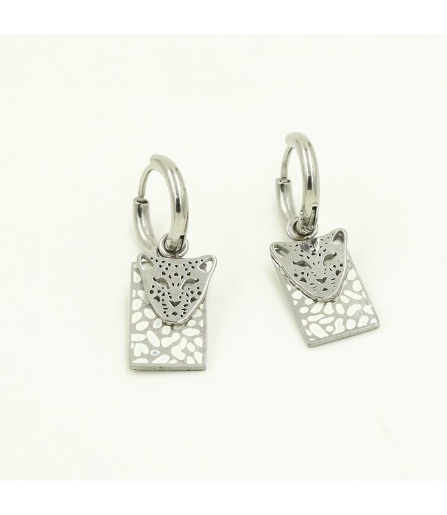 Silver Lof Cheetah Earrings
