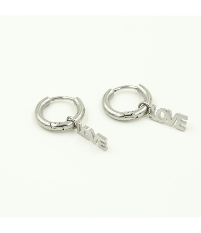 Silver Love Earrings