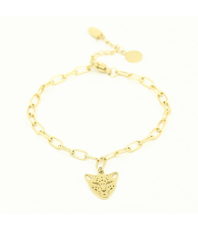 Gold Open Panther Bracelet