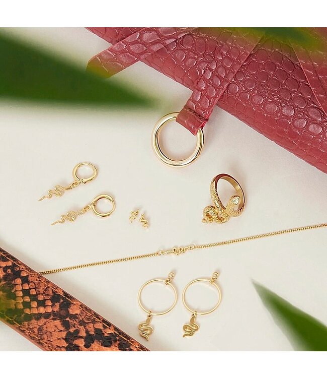 Gold Special Snake Earrings
