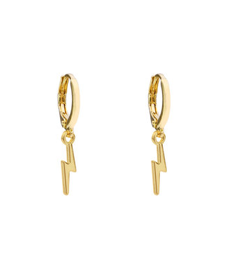 Gold Small Lightning Earrings