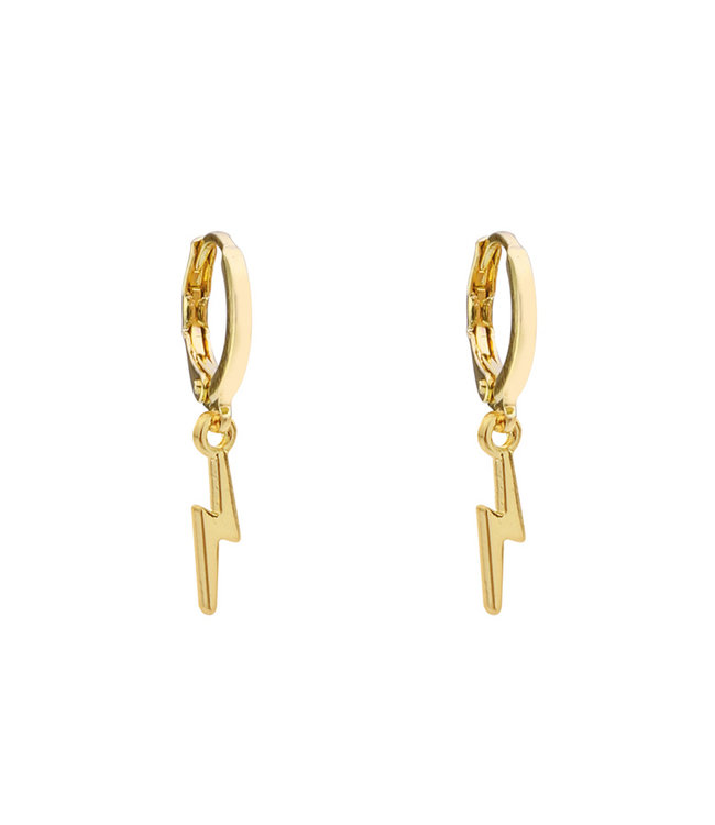 Gold Small Lightning Earrings