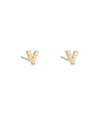 Mini V Stud Earrings