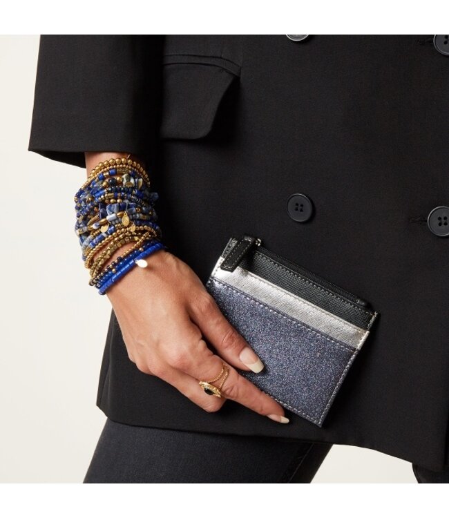 Glitter Trio Cardholder / Silver